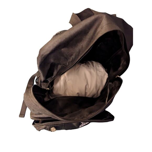 Sierra Club Over Shoulders Backpack Black Padded Straps with 3 Zipper Pockets - Picture 3 of 4